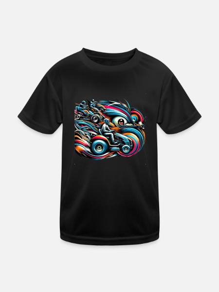 Tondeuse à gazon Tondeuse à gazon de course Tondeuse à gazon de course - T-shirt sport Enfant - noir - Devant