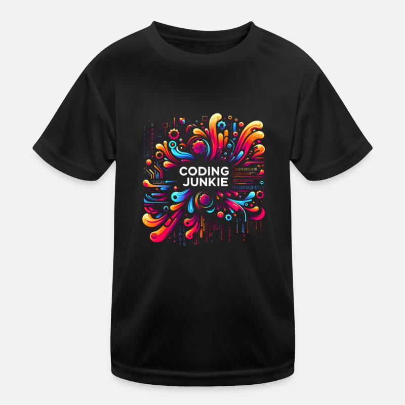 Coding Junkie 12 Kinder Funktions-T-Shirt