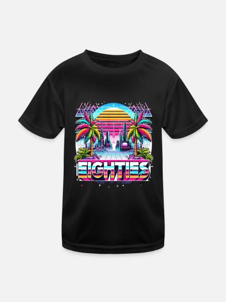 Eighties 80 ́s 80s - Kids Functional T-Shirt - black - Front