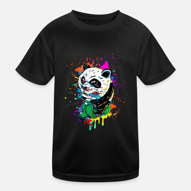 Roller fahrender Panda Kinder Funktions-T-Shirt