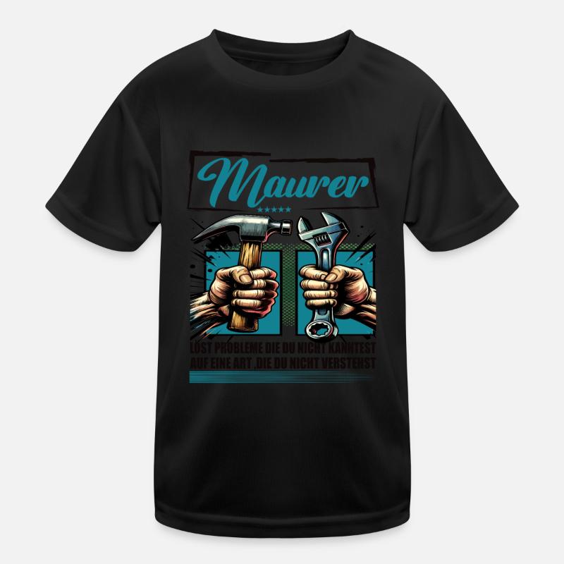 Maurer Beruf mit lustigen Spruch Kinder Funktions-T-Shirt