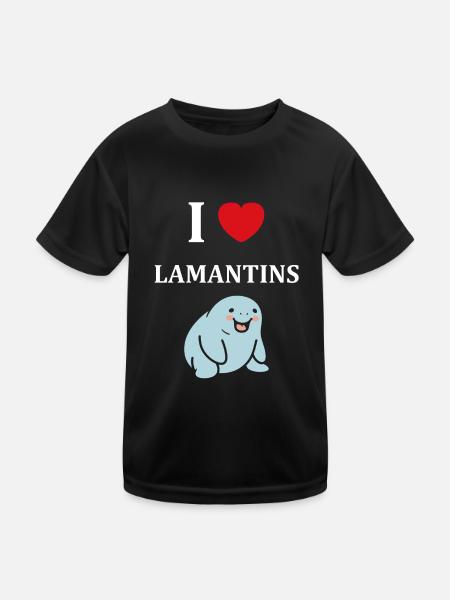 Drôle bébé minimaliste simple petit lamantin - T-shirt sport Enfant - noir - Devant
