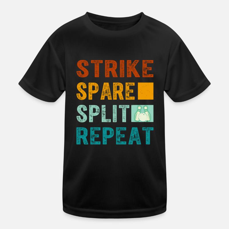 Toupie de bowling - Strike Spare Split Repeat T-shirt sport Enfant