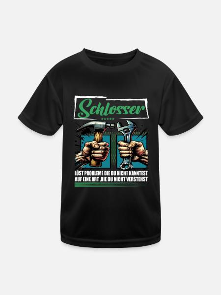 Schlosser Beruf mit lustigen Spruch - Kinder Funktions-T-Shirt - Schwarz - Vorne