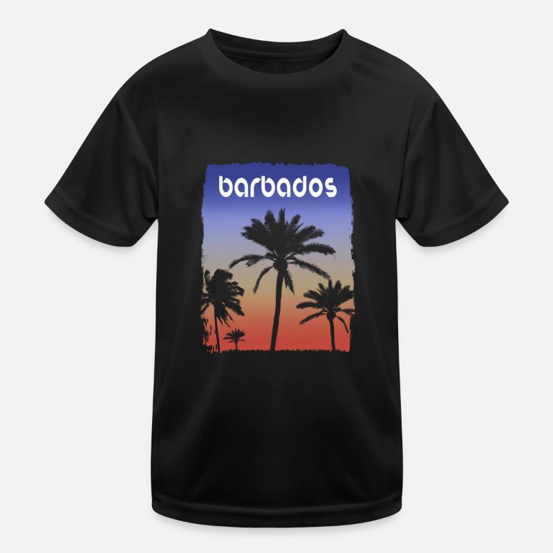 Barbade coucher de soleil vacances Souvenir palmier T-shirt sport Enfant