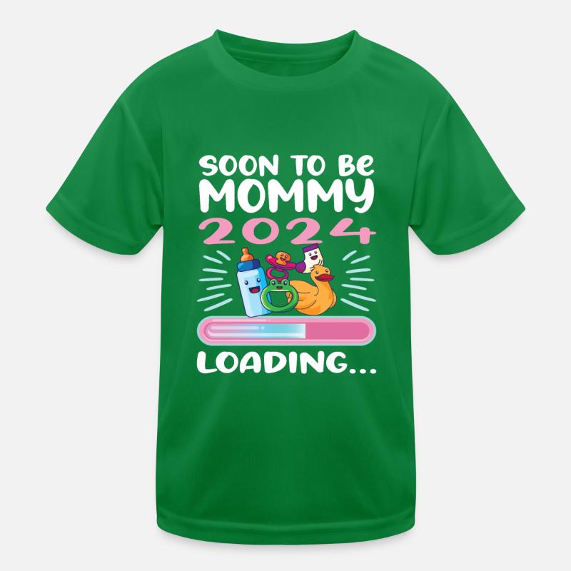 Mama 2024 Werdende Mutter Schwangerschaft Kinder Funktions-T-Shirt