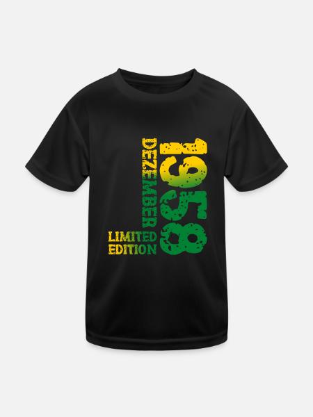 1958 Dezember Limited Edition 65. Geburtstag Deko - Kinder Funktions-T-Shirt - Schwarz