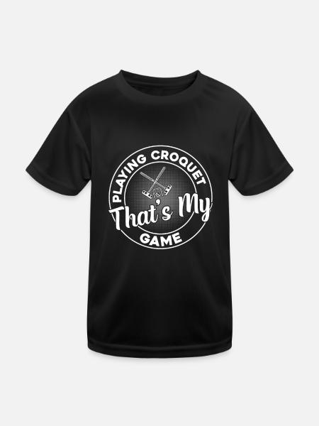 Playing Croquet That's My Game - Croquet Player - Kids Functional T-Shirt - black - Front