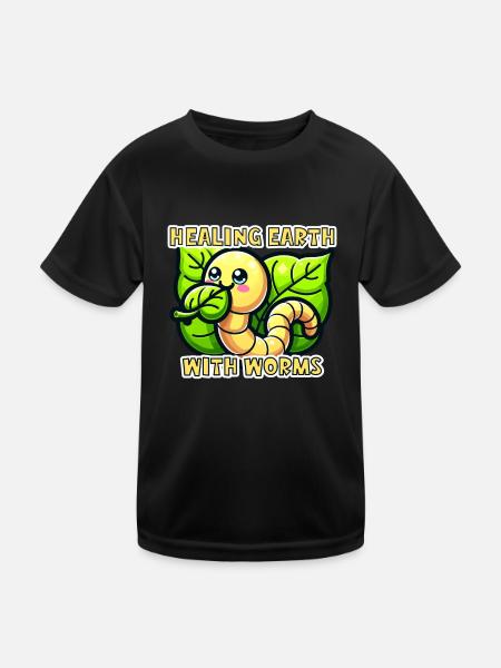 Lombriciculture Jardinage de vers de terre Vermiculture - T-shirt sport Enfant - noir - Devant