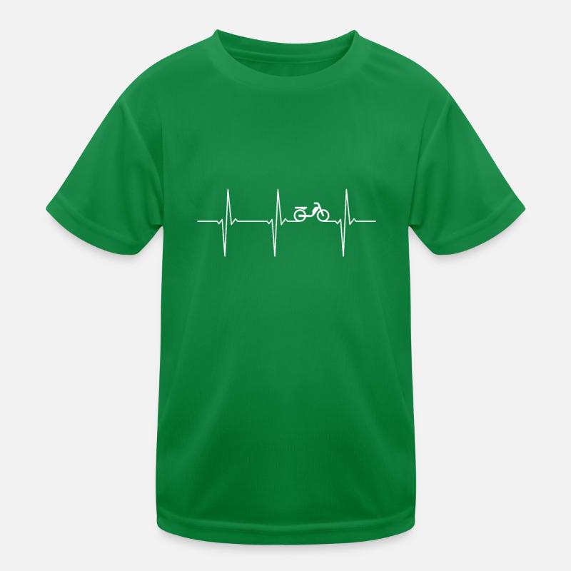 Mofa EKG Herzschlag Moped Kinder Funktions-T-Shirt