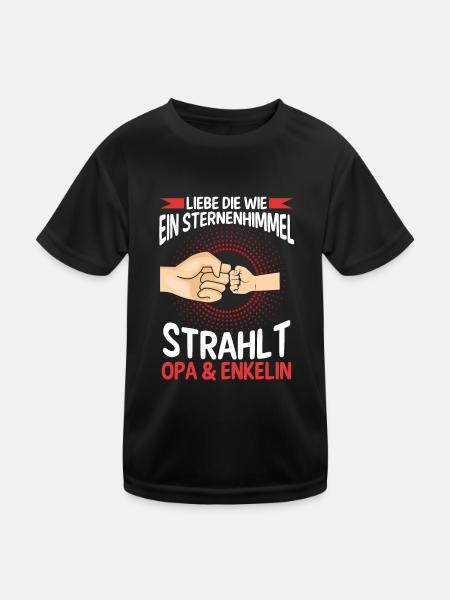 Opa Großvater Familie Enkelin Geschenk - Kinder Funktions-T-Shirt - Schwarz - Vorne