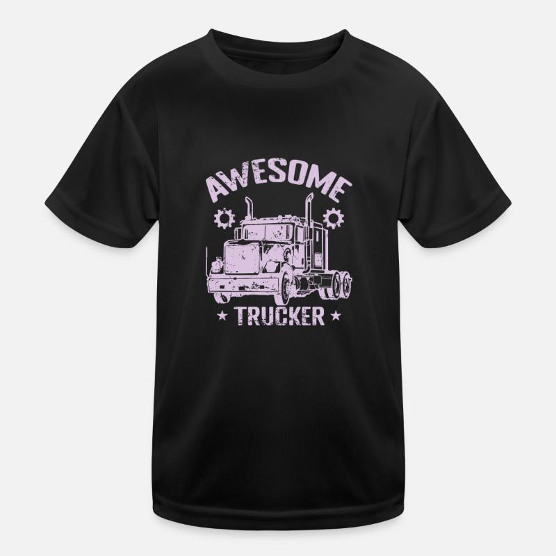 Awesome Trucker Beruf Lieferung Kinder Funktions-T-Shirt