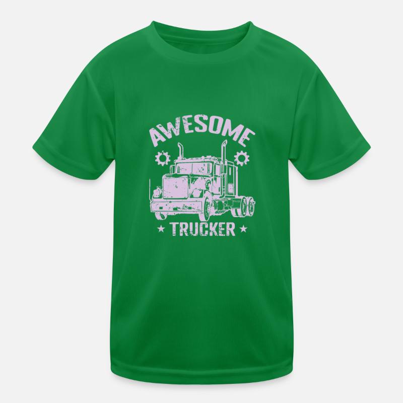 Awesome Trucker Beruf Lieferung Kinder Funktions-T-Shirt