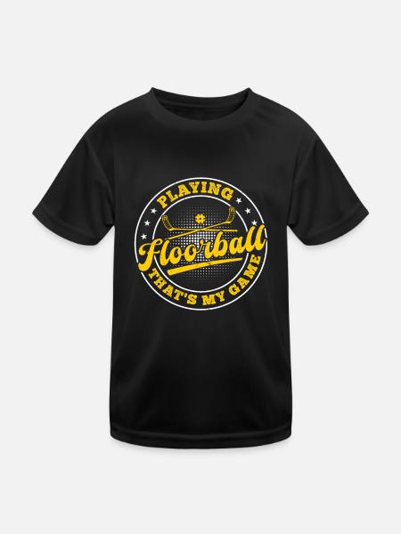 Jouer au floorball C’est mon jeu - Jeu de floorball - T-shirt sport Enfant - noir - Devant