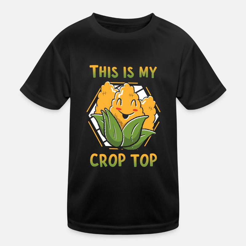 This Is My Crop Top Corn Farmer Crop Duster Kids Functional T-Shirt