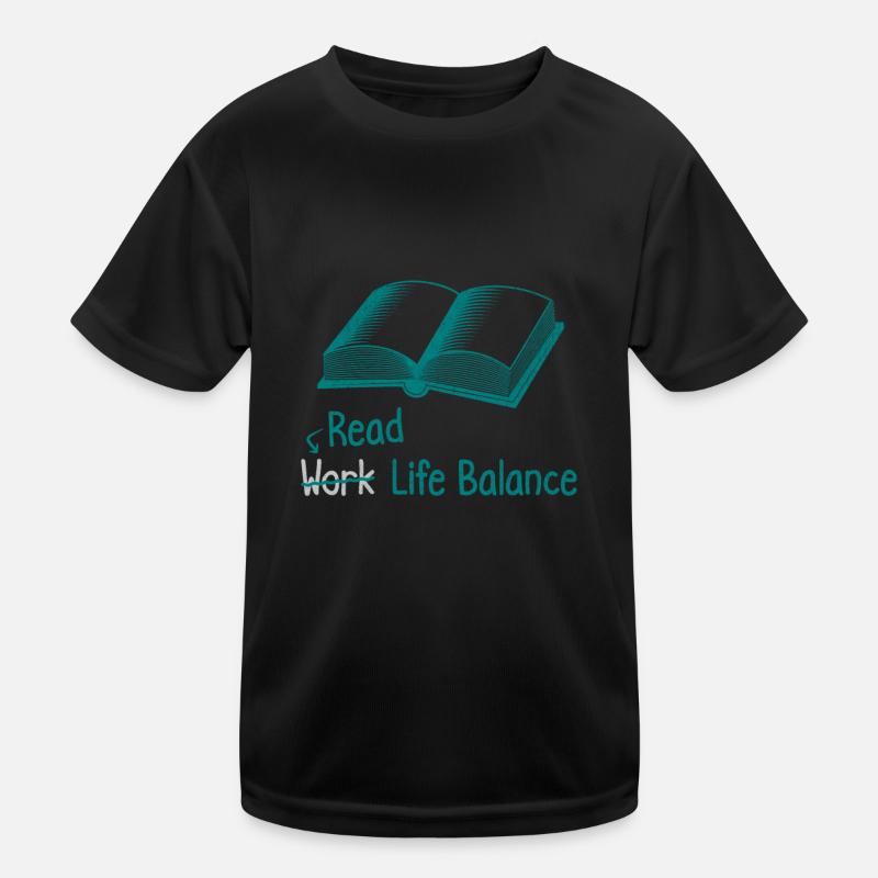 Read Work Life Balance – Bookworm Book Reading Kids Functional T-Shirt