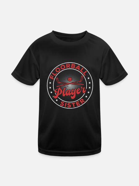 Soeur de joueuse de floorball Unihockey Soeur de floorball - T-shirt sport Enfant - noir - Devant
