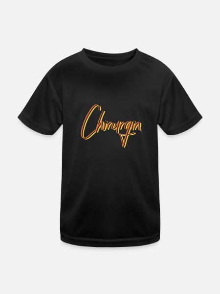 Krankenhaus Arzt Abschluss-Geschenk Chirurgin - Kinder Funktions-T-Shirt - Schwarz - Vorne