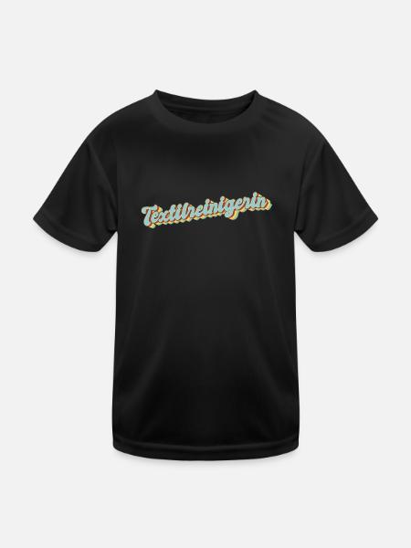 Wäscherei Abschluss-Geschenk Textilreinigerin - Kinder Funktions-T-Shirt - Schwarz - Vorne