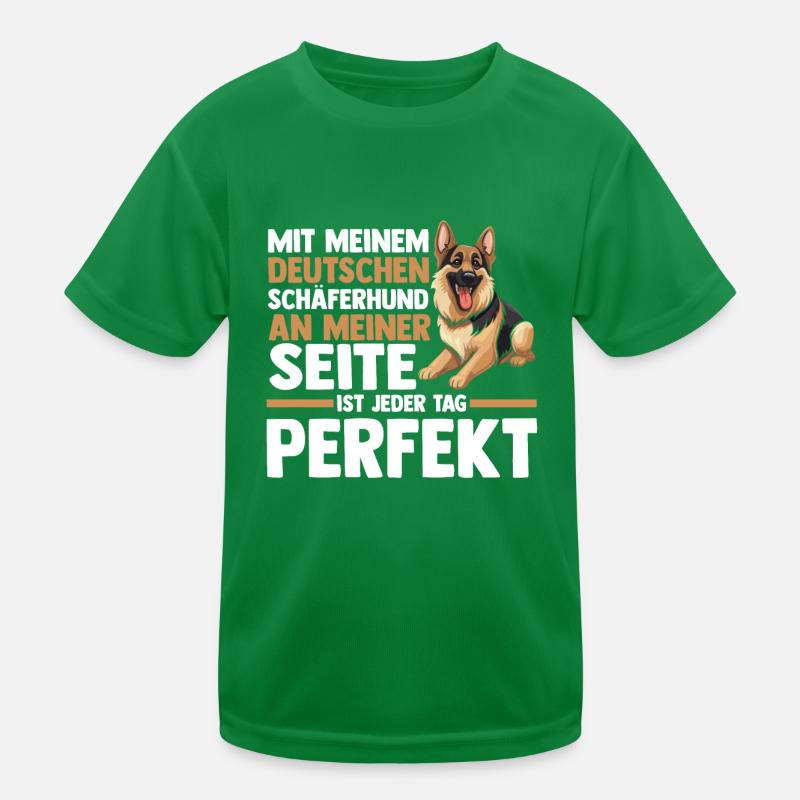 Hund Deutscher Schäferhund Kinder Funktions-T-Shirt