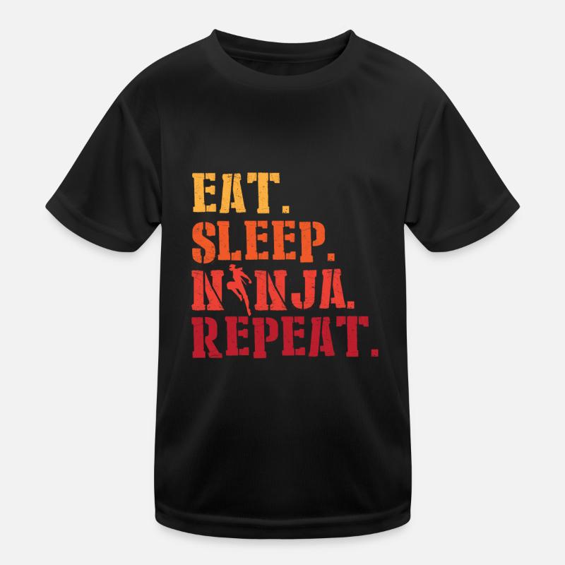 Eat Sleep Ninja Repeat Shadow Warrior Ninja Kinder Funktions-T-Shirt