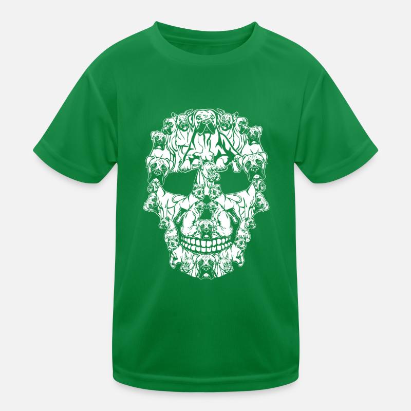 Crâne de chien boxerHalloween T-shirt sport Enfant