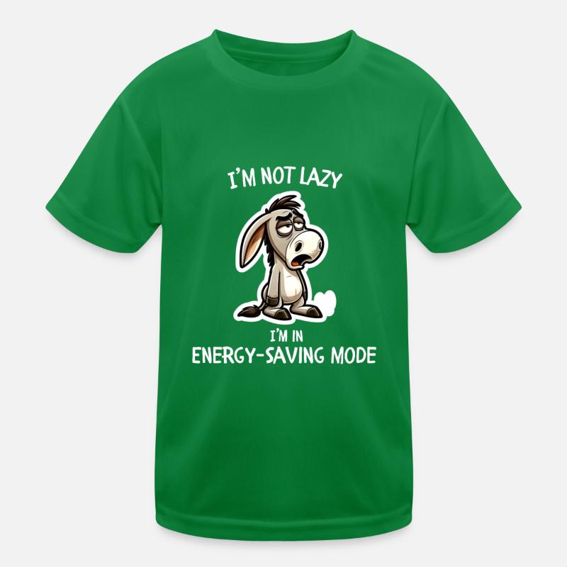 Lazy Donkey Energy-Saving Mode Kids Functional T-Shirt