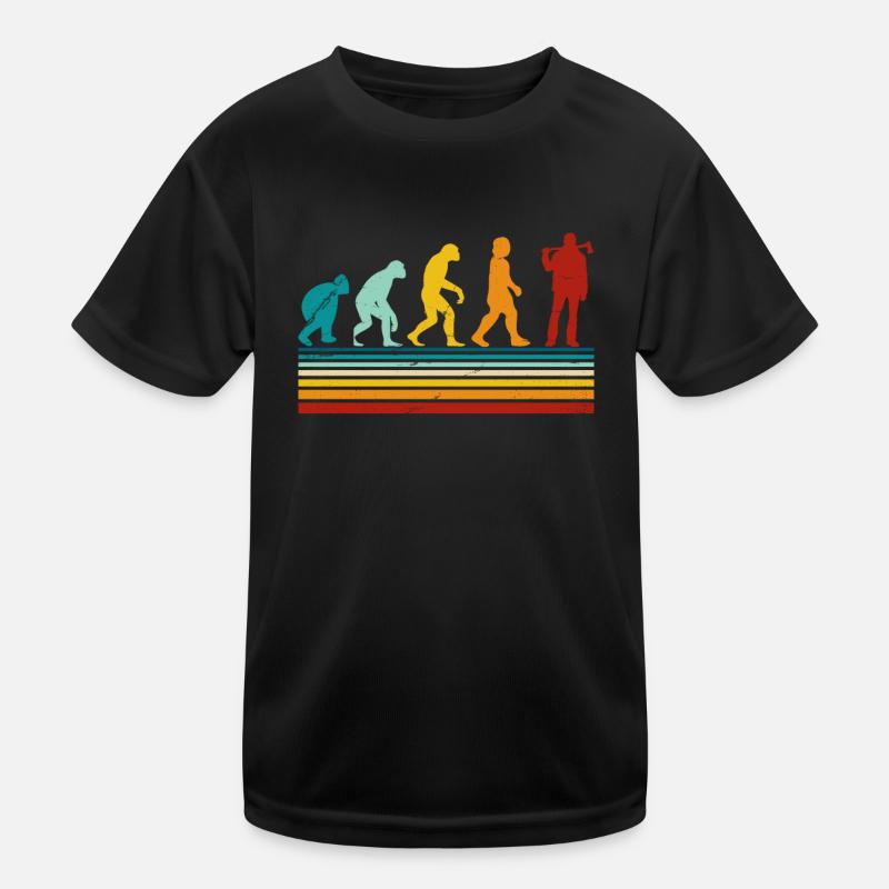 Retro Evolution Holzfäller - Holzhacker Kinder Funktions-T-Shirt