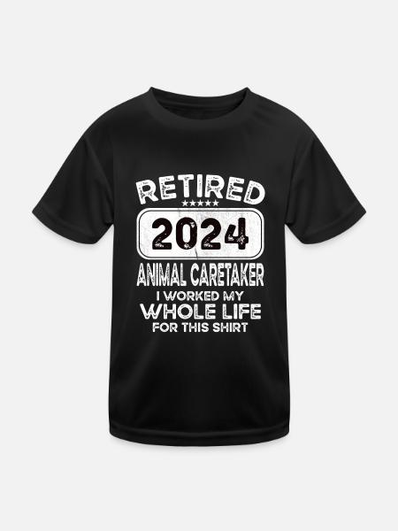 Retired Animal caretaker 2024 - Kids Functional T-Shirt - black - Front