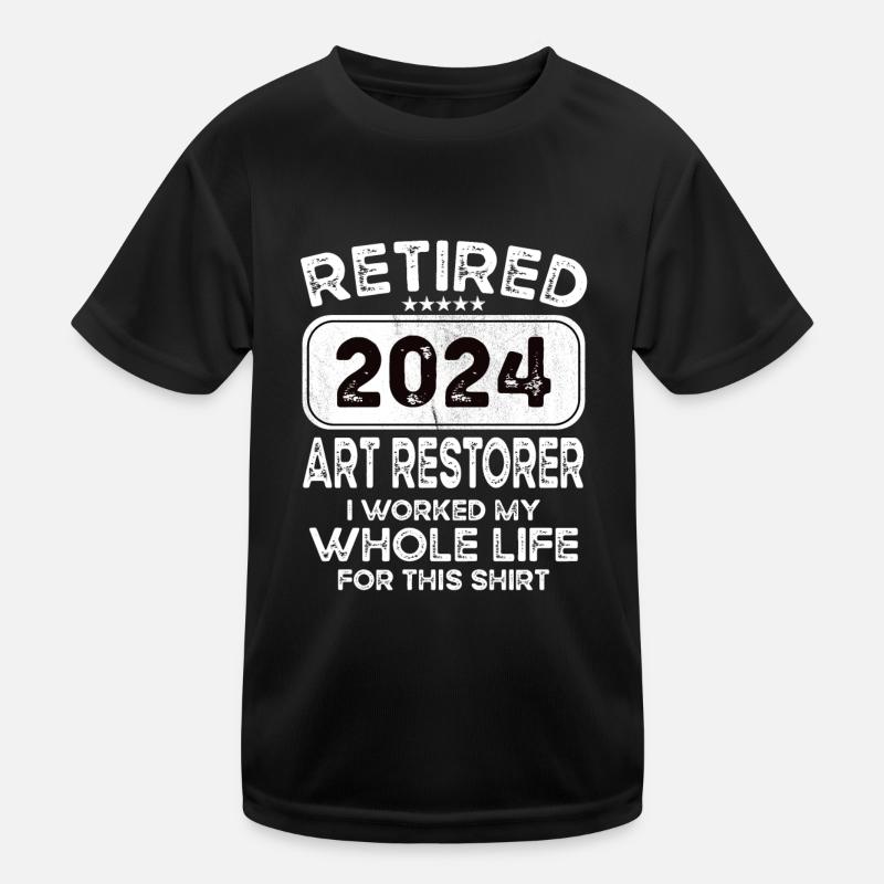 Retired Art restorer 2024 Kids Functional T-Shirt