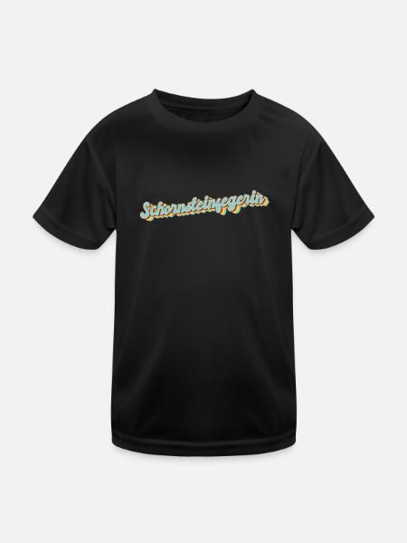 Schornsteinfeger Abschluss-Geschenk - Kinder Funktions-T-Shirt - Schwarz - Vorne