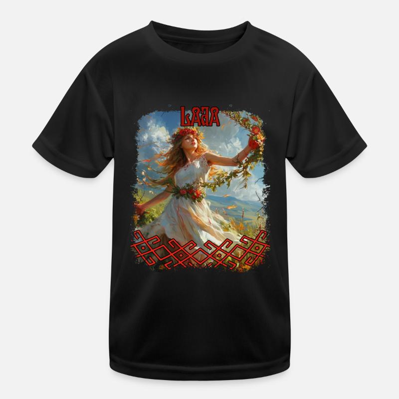 Slavic Deity Lada Goddess Folklore Mythology Kids Functional T-Shirt