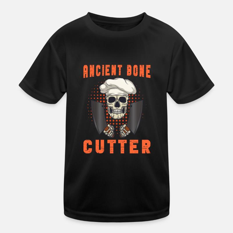 Meat Cutter Butcher Horror Skeleton Gore Kids Functional T-Shirt