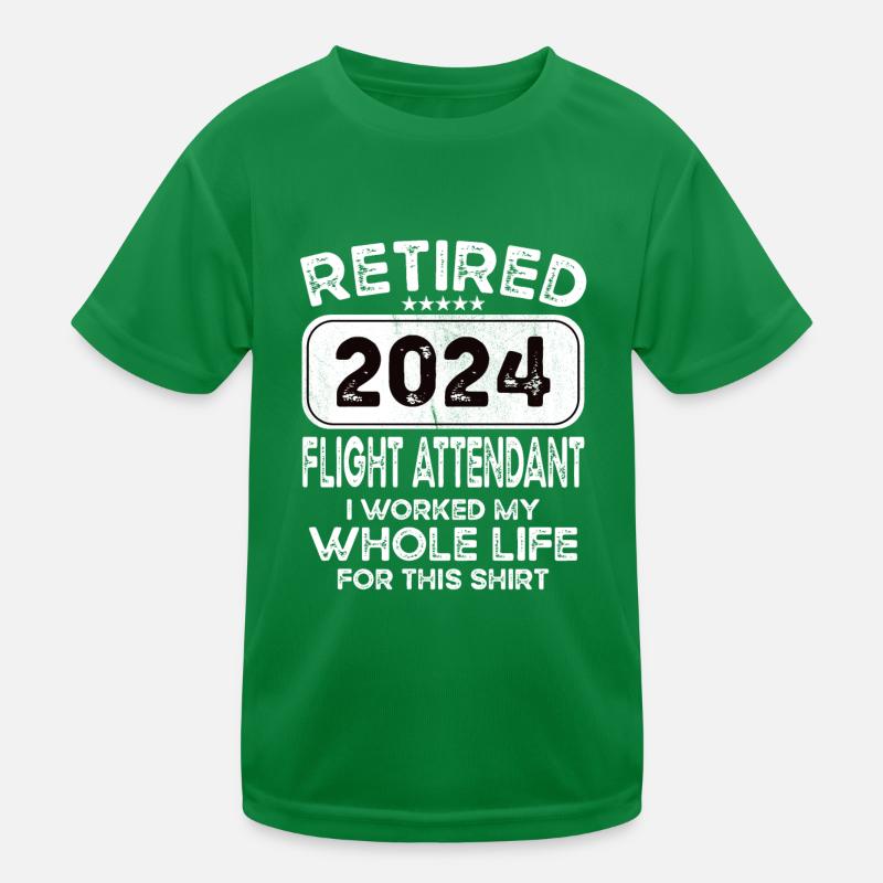 Retired Flight attendant 2024 Kids Functional T-Shirt
