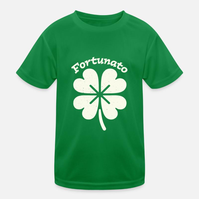 Fortunato Emblem Distressed Vierblatt Kinder Funktions-T-Shirt