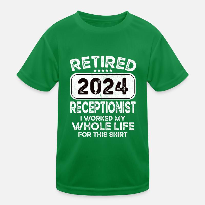 Retired Receptionist 2024 Kids Functional T-Shirt