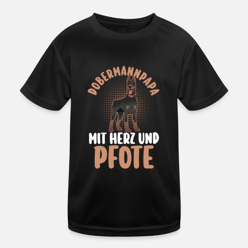 Dog Doberman Dad Dog Dad Doberman Kids Functional T-Shirt