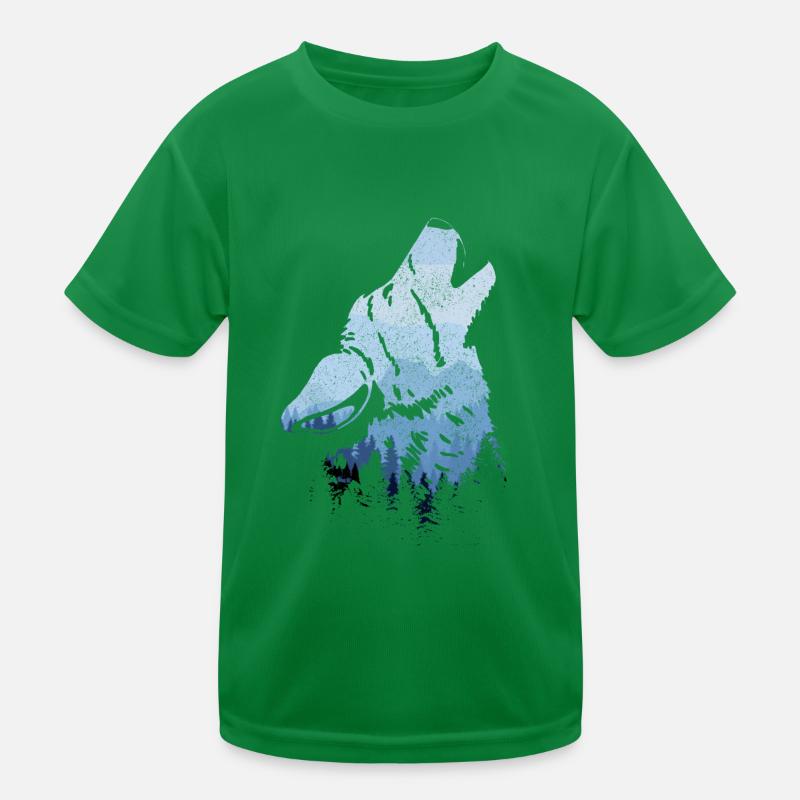 Heulender Wolf Geschenk Kinder Funktions-T-Shirt