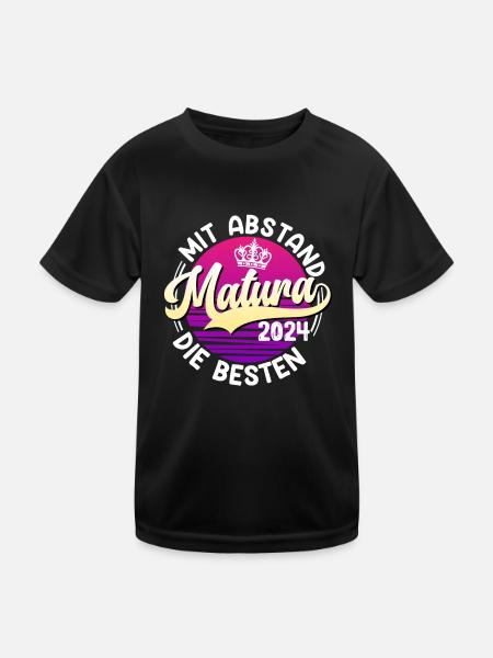 MATURA 2024 Mit Abstand die Besten Maturantin - Kinder Funktions-T-Shirt - Schwarz - Vorne
