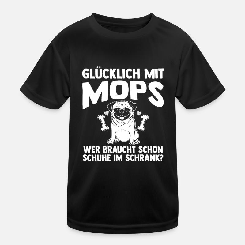 Hund Mops Kinder Funktions-T-Shirt