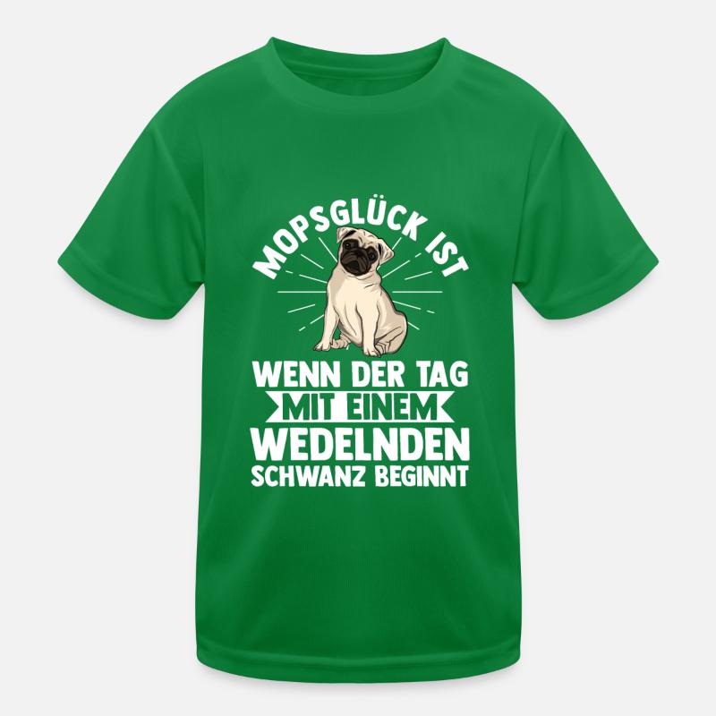 Hund Mops Kinder Funktions-T-Shirt