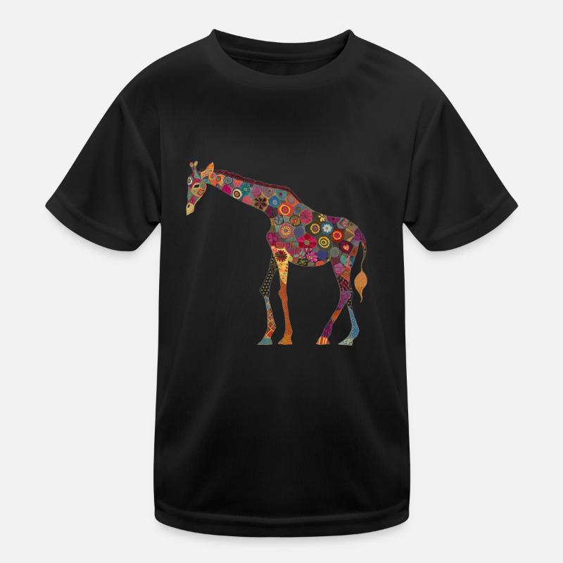 Giraffe Blumen Tier Muster Geschenk Kinder Funktions-T-Shirt