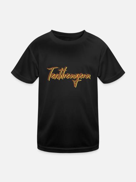 Wäscherei Abschluss-Geschenk Textilreinigerin - Kinder Funktions-T-Shirt - Schwarz - Vorne
