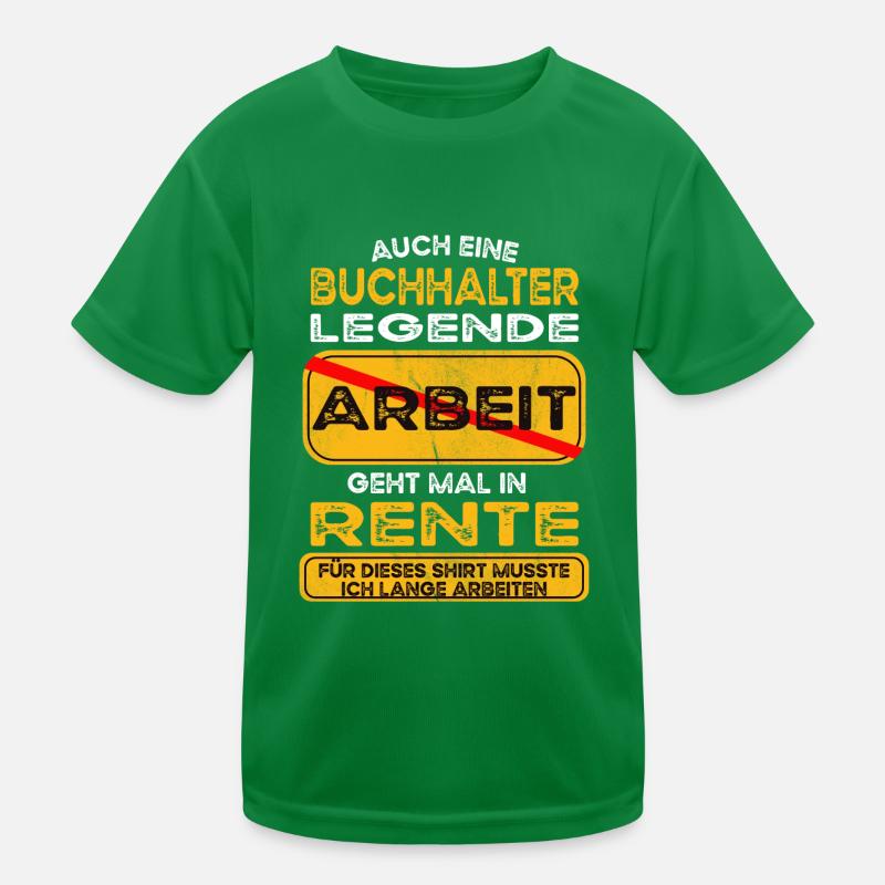 Buchhalter lustiges Rente Pension Kinder Funktions-T-Shirt