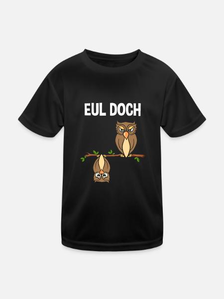 Eul Doch - Kinder Funktions-T-Shirt - Schwarz - Vorne