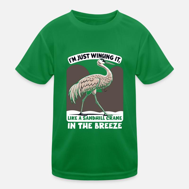 Sandhill Crane Lovers Bird Watching Kids Functional T-Shirt