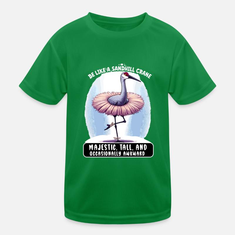 Sandhill Crane Lovers Bird Watching Kids Functional T-Shirt