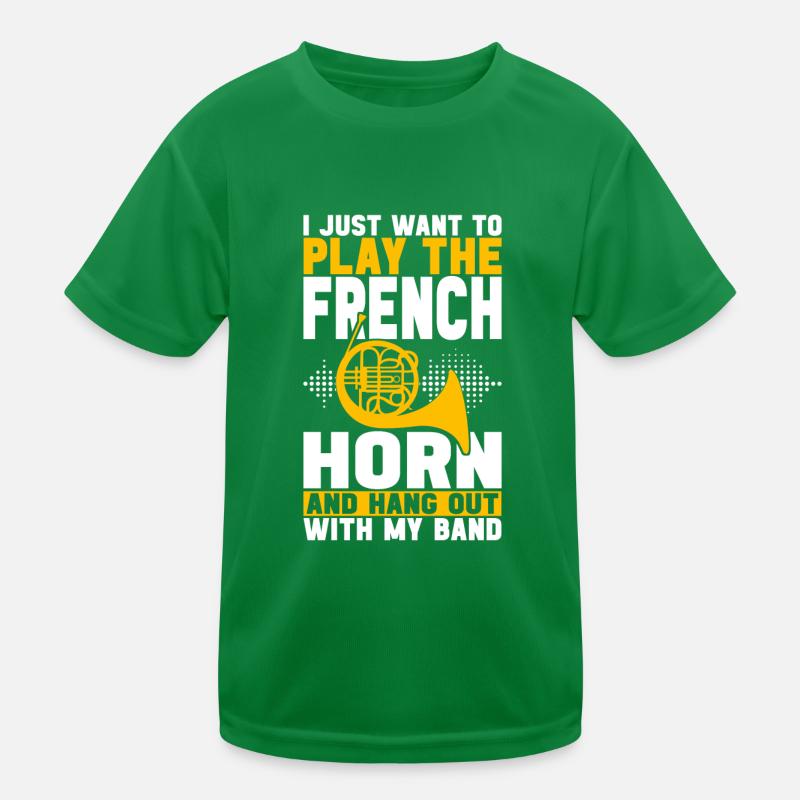 Horn Brass Instrument Kids Functional T-Shirt