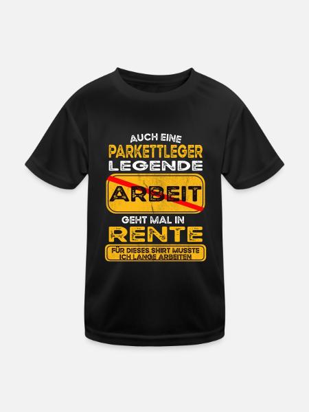 Parkettleger lustiges Rente Pension - Kinder Funktions-T-Shirt - Schwarz - Vorne