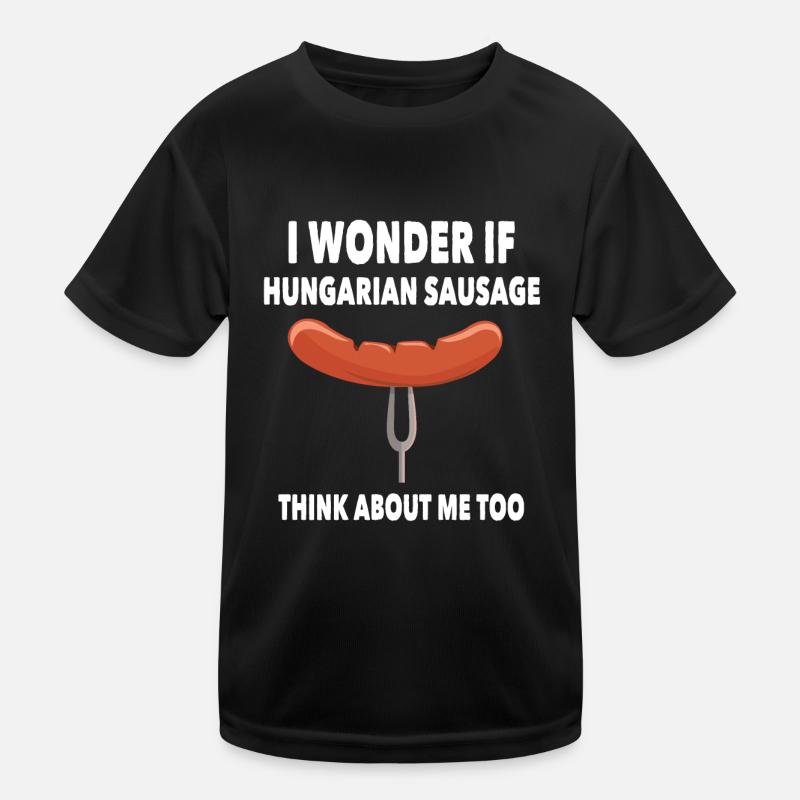 Lustiger Ungarischer Wurst Spruch - Kinder Funktions-T-Shirt - Schwarz